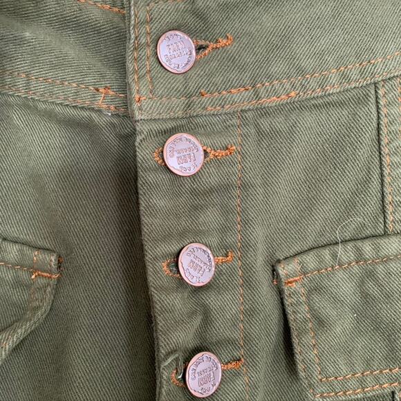 Farm Rio Wide Leg Pockets Twill Trousers Women's Size 38 Green Small - Picture 8 of 13